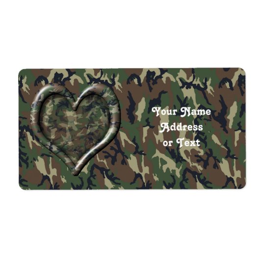 Étiquette Coeur Camouflage (Devant)