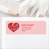 Étiquette Coeur d'amour et étoiles (En situation)