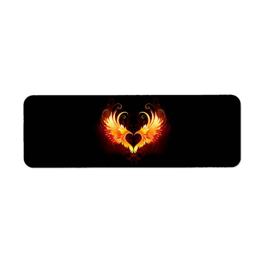 Étiquette Cœur d'ange de feu avec des ailes (Devant)