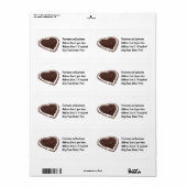 Étiquette Coeur de café (Feuille entière)