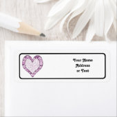 Étiquette Coeur de camouflage rose/pourpre du bois (En situation)