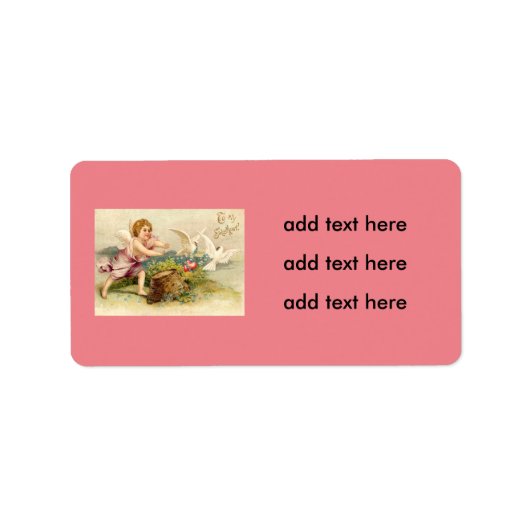 Étiquette Coeur de colombe de l'ange Cherub (Devant)