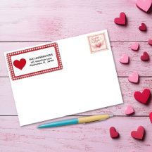 Cœur de la Saint-Valentin à carreaux rouge et blan