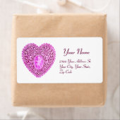 Étiquette COEUR DE LACE CUPID, violet rose blanc (En situation)