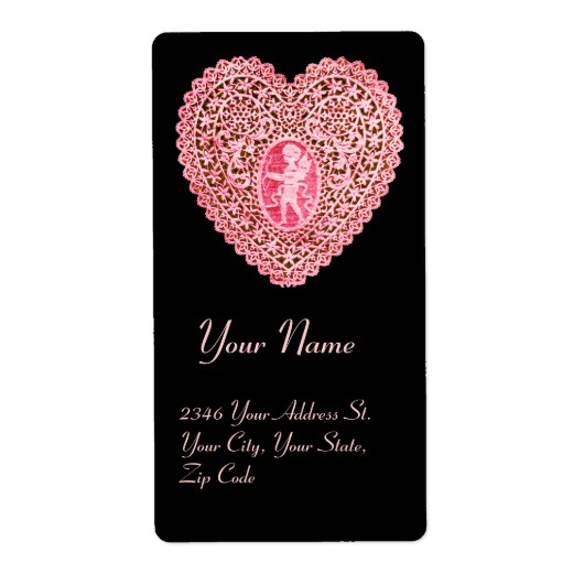 Étiquette COEUR DE LAME CUPID, rouge rose noir (Devant)
