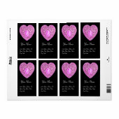 Étiquette COEUR DE LAME CUPID, violet rose (Feuille entière)