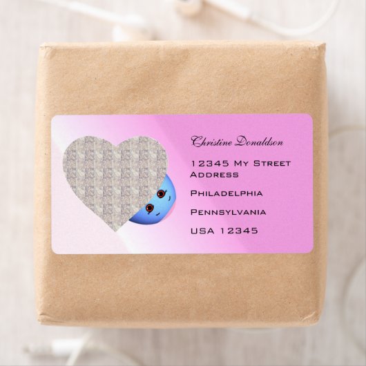 Étiquette Coeur de Pâques de la bande dessinée des enfants (En situation)