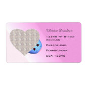 Étiquette Coeur de Pâques de la bande dessinée des enfants (Devant)