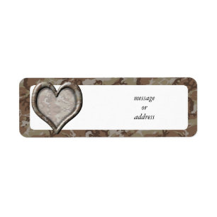 Étiquette Coeur du Camouflage du désert