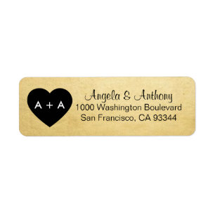 Étiquette Coeur élégant fait sur commande d'or épousant