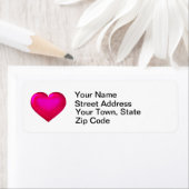 Étiquette Coeur en verre rose (En situation)