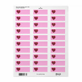 Étiquette Coeur Heureuse Sainte-Valentin (Feuille entière)
