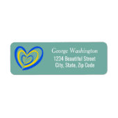 Étiquette Coeur jaune bleu L'Ukraine a initié la paix contre (Devant)