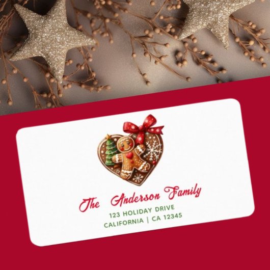 Étiquette Coeur mignon Noël Gingerpain Homme Biscuit