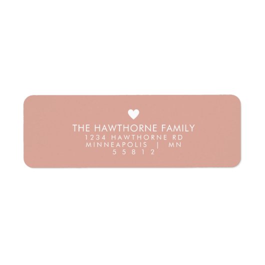 Étiquette Coeur moderne Envoyer l'amour Minimal Blush Pink A (Devant)