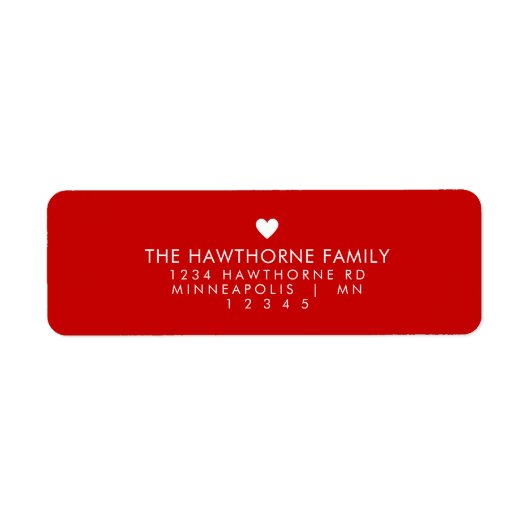 Étiquette Coeur moderne Envoyer l'amour Minimal Chic Adresse (Devant)