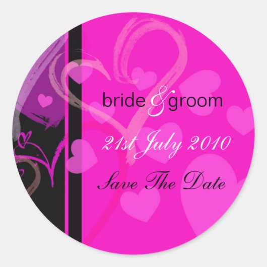 Étiquette - Coeur mystique - Noir/Rose (Devant)