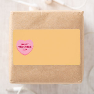 Étiquette Coeur orange rose pâle blanc Saint-Valentin