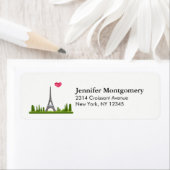 Étiquette Coeur Paris avec la Tour Eiffel (En situation)