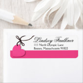 Étiquette Coeur rose chaud (En situation)