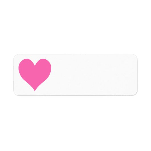 Étiquette Coeur rose chaud mignon (Devant)