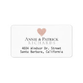 Étiquette Coeur rose de l'amour épouse & nom du mari (Devant)