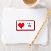 Étiquette Coeur rouge brillant de l'amour (En situation)