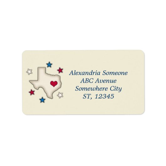 Étiquette Coeur rouge du Texas (Devant)