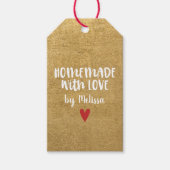 Étiquette Cœur Script « Fait Maison Avec Amour » s (Devant)