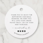 Étiquette Coeur Script Merci Logo Business Hang (Dos)