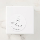 Étiquette Coeur Script Merci Logo Business Hang (En situation)