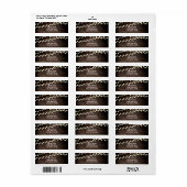 Étiquette Coeur sculpté en bois et lumières à cordes rustiqu (Feuille entière)