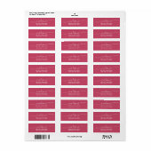 Étiquette Cœur Simple Écriture Manuscrite Rouge (Feuille entière)