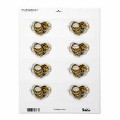 Étiquette Coeur vapeur avec un manomètre (Feuille entière)