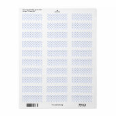 Étiquette Cœurs à pois bleus (Feuille entière)