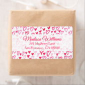 Étiquette Coeurs aquarelle | Love Words Motif IV (En situation)