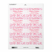 Étiquette Coeurs aquarelle | Love Words Motif IV (Feuille entière)