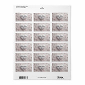 Étiquette Coeurs Blancs (Aspect Embossé) (Feuille entière)