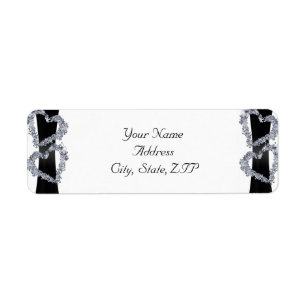 Étiquette Coeurs brillants : Coeurs noirs de ruban et de