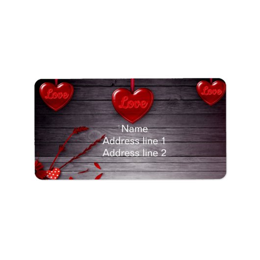 Étiquette Coeurs d'amour (Devant)