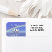 Étiquette Coeurs d'argent du 25e anniversaire (En situation)