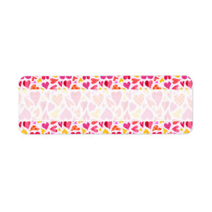 Étiquette Coeurs de gribouillis avec Motif et texture