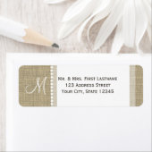 Étiquette Coeurs de monogramme Burlap (En situation)