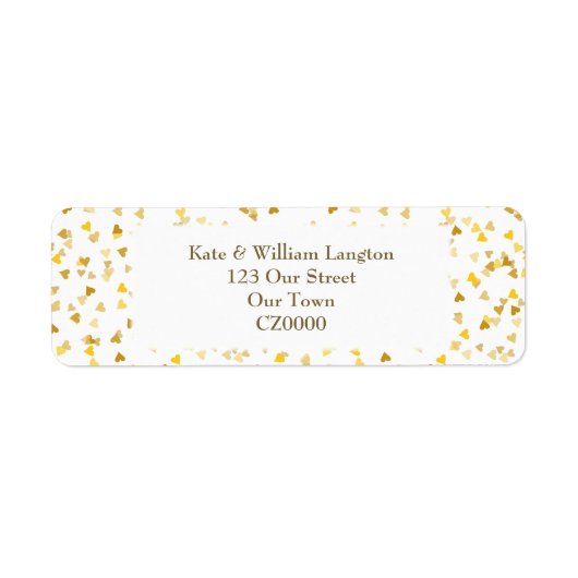 Étiquette Coeurs d'or (Devant)