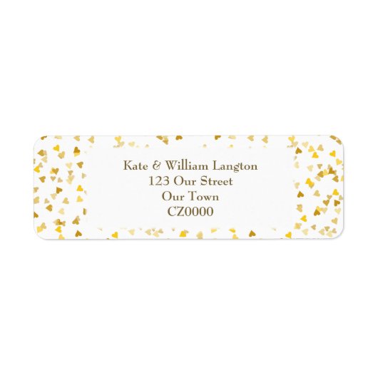 Étiquette Cœurs Dorés (Devant)