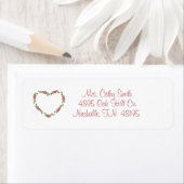 Étiquette Coeurs et fleurs Élégante Adresse de retour Étique (En situation)