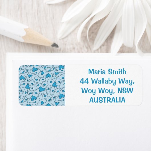 Étiquette Coeurs frisés (En situation)