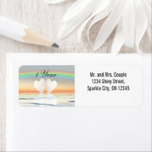 Étiquette Coeurs papier du 1er anniversaire (En situation)