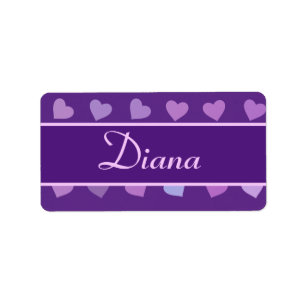 ÉTIQUETTE COEURS PASTEL PURPLE PERSONNALISÉ