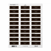 Étiquette Coeurs romantiques Brown foncé moderne Mariage sim (Feuille entière)